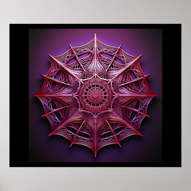 Rosa Wireframe Mandelbrot Poster (Framsidan)