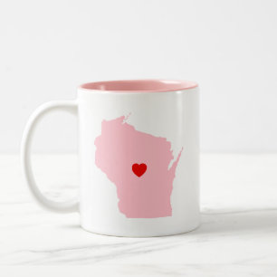 Rosa Wisconsin bröllopsjubileum Två-Tonad Mugg