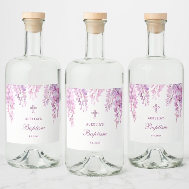 Rosa Wisteria Dop Spritflaskor Etikett (Flaskor)