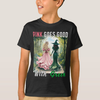 Rosa Witch går Bra med Grönt Halloween Witch Witch T Shirt