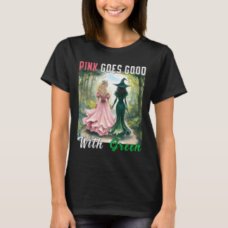 Rosa Witch går Bra med Grönt Halloween Witch Witch T Shirt