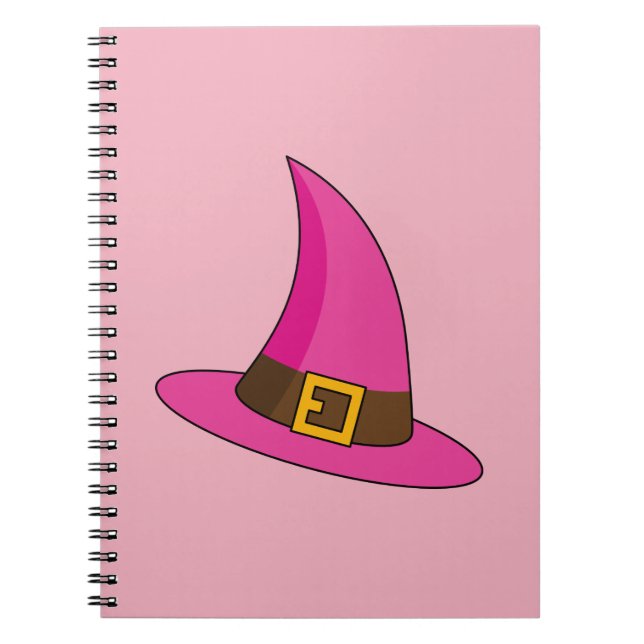 Rosa Witch Hat Anteckningsbok (Framsidan)