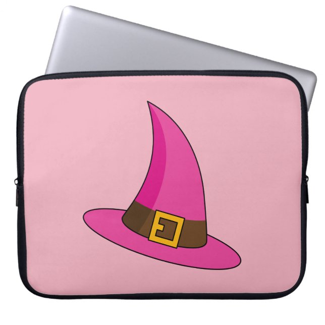 Rosa Witch Hat Laptop Fodral (Framsidan)