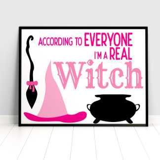 Rosa witchy halloween poster