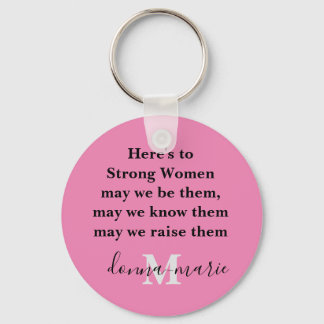 Rosa Woman Empowerment Monogram Keychain Gift Nyckelring