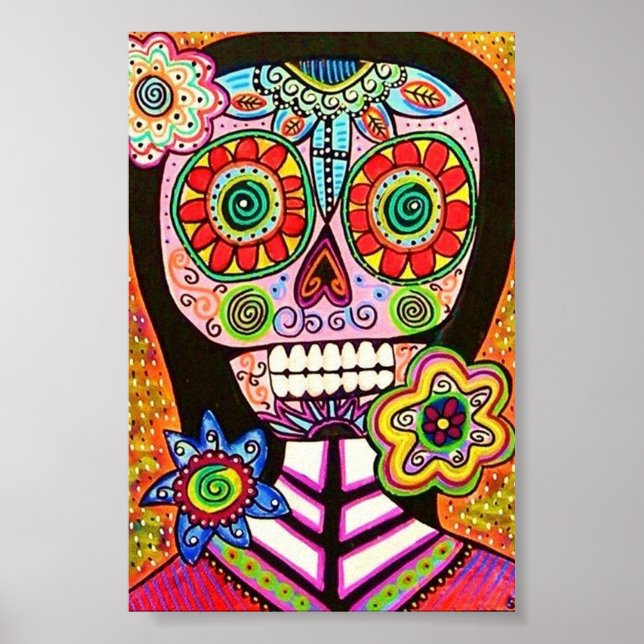 Rosa Woman Sugar Skull Poster (Framsidan)