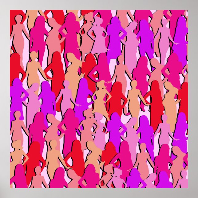 Rosa Women Silhouette Poster (Framsidan)