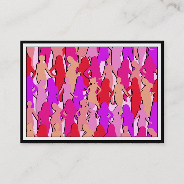 Rosa Women Silhouette Visitkort (Framsida)