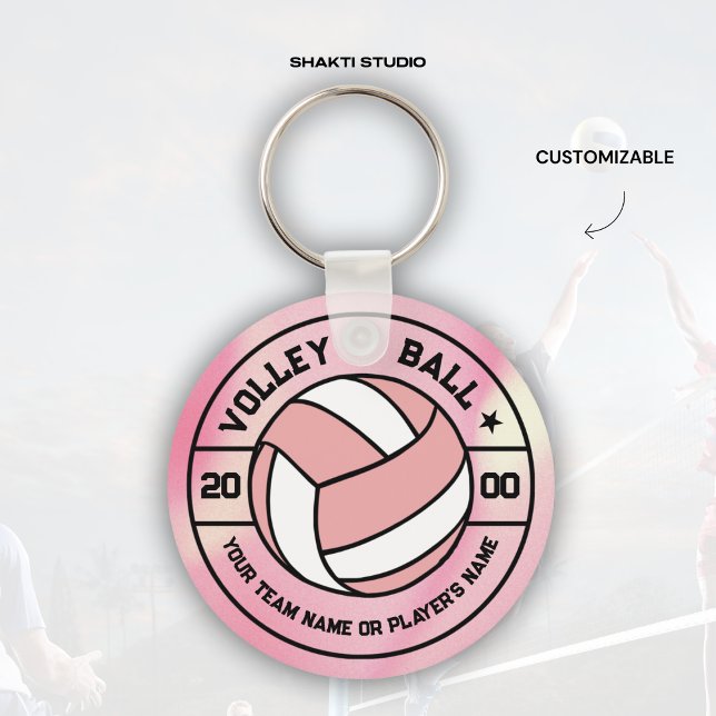 Rosa Women Volleyball Gift Souvenir Keychain Nyckelring (Skapare uppladdad)