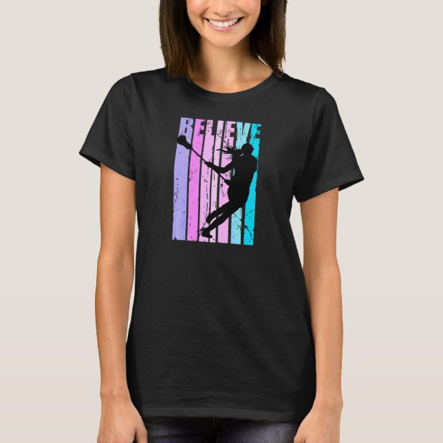 Rosa Womens Lacrosse Player Coach Team Tränar Mo T Shirt (Framsida)