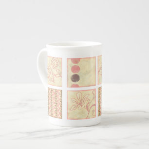 Rosa Woodblock Teckning av Chariklia Zarris Benporslin Mugg
