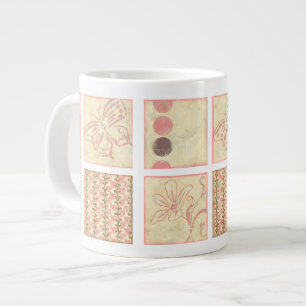 Rosa Woodblock Teckning av Chariklia Zarris Jumbo Mugg
