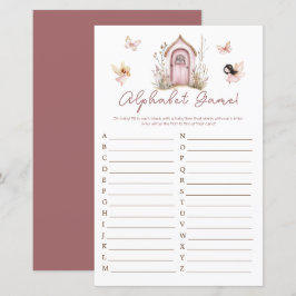 Rosa Woodland Älvor Baby Shower Alphabet