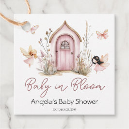 Rosa Woodland Älvor Baby Shower Gåvor Etiketter