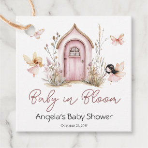 Rosa Woodland Älvor Baby Shower Gåvor Etiketter