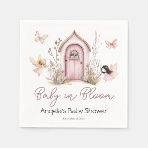 Rosa Woodland Älvor Baby Shower Pappersservett
