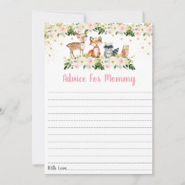 Rosa Woodland Blommigt Baby Shower Adapter Rådkort