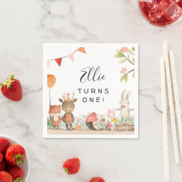 Rosa Woodland Födelsedagsfest Pappersservett