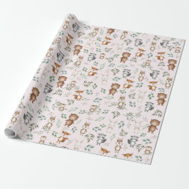 Rosa Woodland Forest Animals Birthday Baby Shower Presentpapper