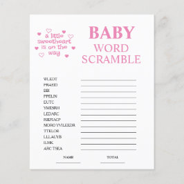 Rosa Word Scramble Baby Shower-spel