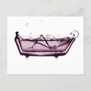 Rosa X-Ray Skeleton i Bath Tub Vykort