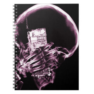 Rosa X-Ray Vision Skeleton på Cell Mobil Anteckningsbok