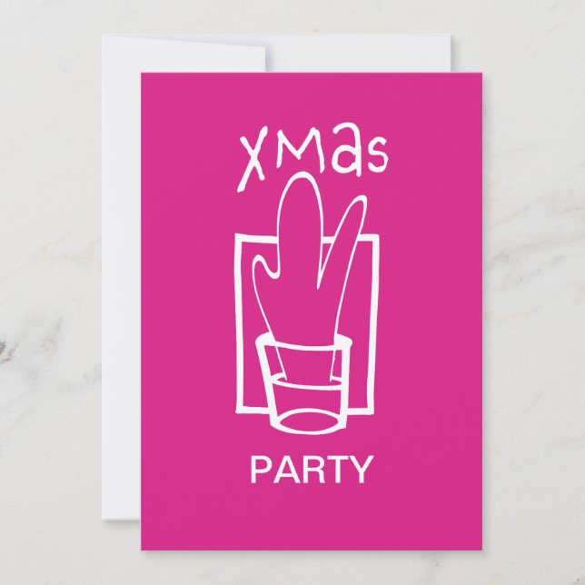 Rosa Xmas-fest Inbjudningar (Framsida)