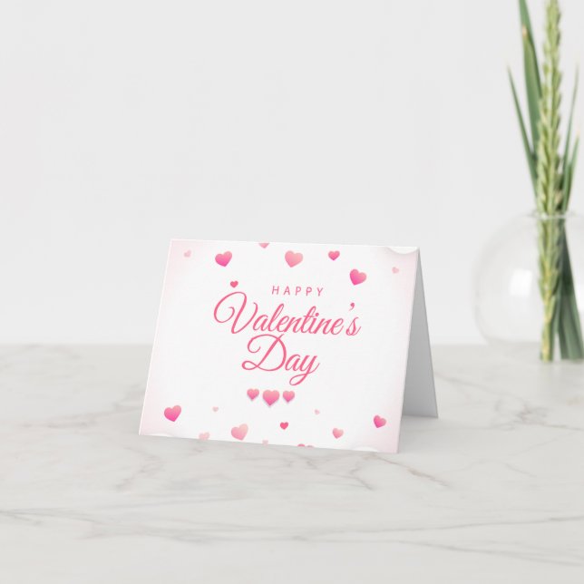 Rosa "XOXO"Hjärter Glad Alla Hjärtans Dag Kort (Framsida)