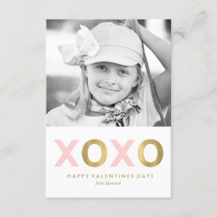 Rosa XOXO Kids Classroom Photo Valentiness Inbjudningar