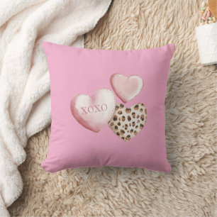 Rosa XOXO Leopard Print Hearners Kudde