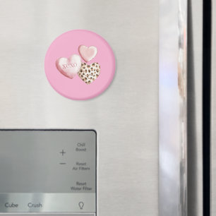 Rosa XOXO Leopard Print Hearners Magnet