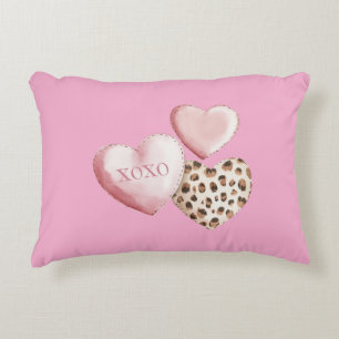 Rosa XOXO Leopard Print Hearners Prydnadskudde