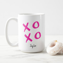 Rosa Xoxo Personlig Valentine Kaffemugg