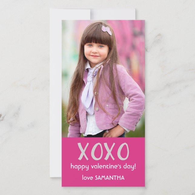 Rosa XOXO Valentine Photo Card Julkort (Framsida)