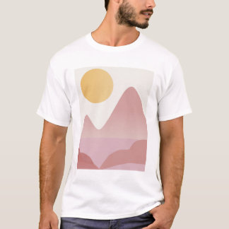 Rosa & yallow Minimalist Sunset T Shirt