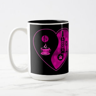 Rosa Yin & Yang Coffee & Vin Två-Tonad Mugg
