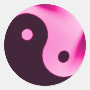 Rosa Yin yang klistermärke