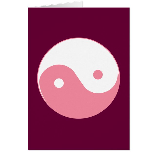 Rosa Yin-Yang Symbol Hälsningskort (Framsidan)