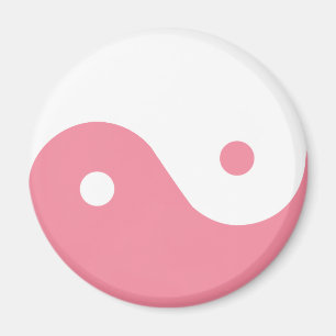 Rosa Yin-Yang Symbol Magnet