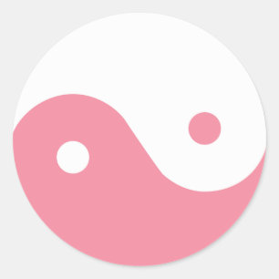 Rosa Yin-Yang Symbol Runt Klistermärke