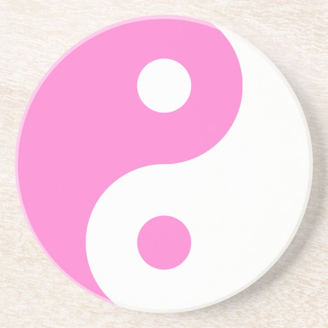 Rosa Yin Yang Symbol Underlägg (Framsidan)