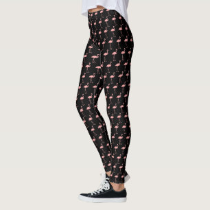 Rosa yoga och genomkörare för flamingofågelmön leggings