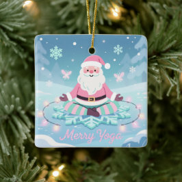 Rosa Yoga Tomte Meditation Jul Julgransprydnad Keramik