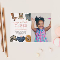 Rosa Young Vild och Tre Safari Birthday Photo