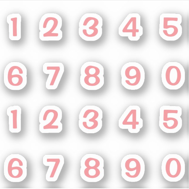 Rosa Zahlen Aufkleber Klistermärken (Framsida)