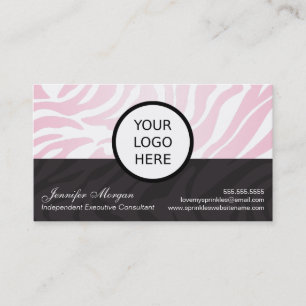 Rosa Zebra Add Logotyp Visitkort