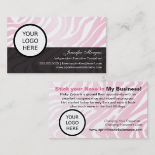 Rosa Zebra Add Logotyp Visitkort
