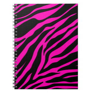 rosa zebra anteckningsbok med spiral