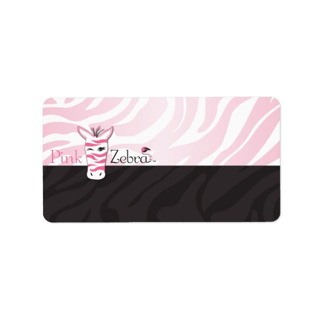 Rosa Zebra Blank Adressetikett (Framsidan)