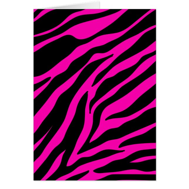 rosa zebra hälsningskort (Framsidan)